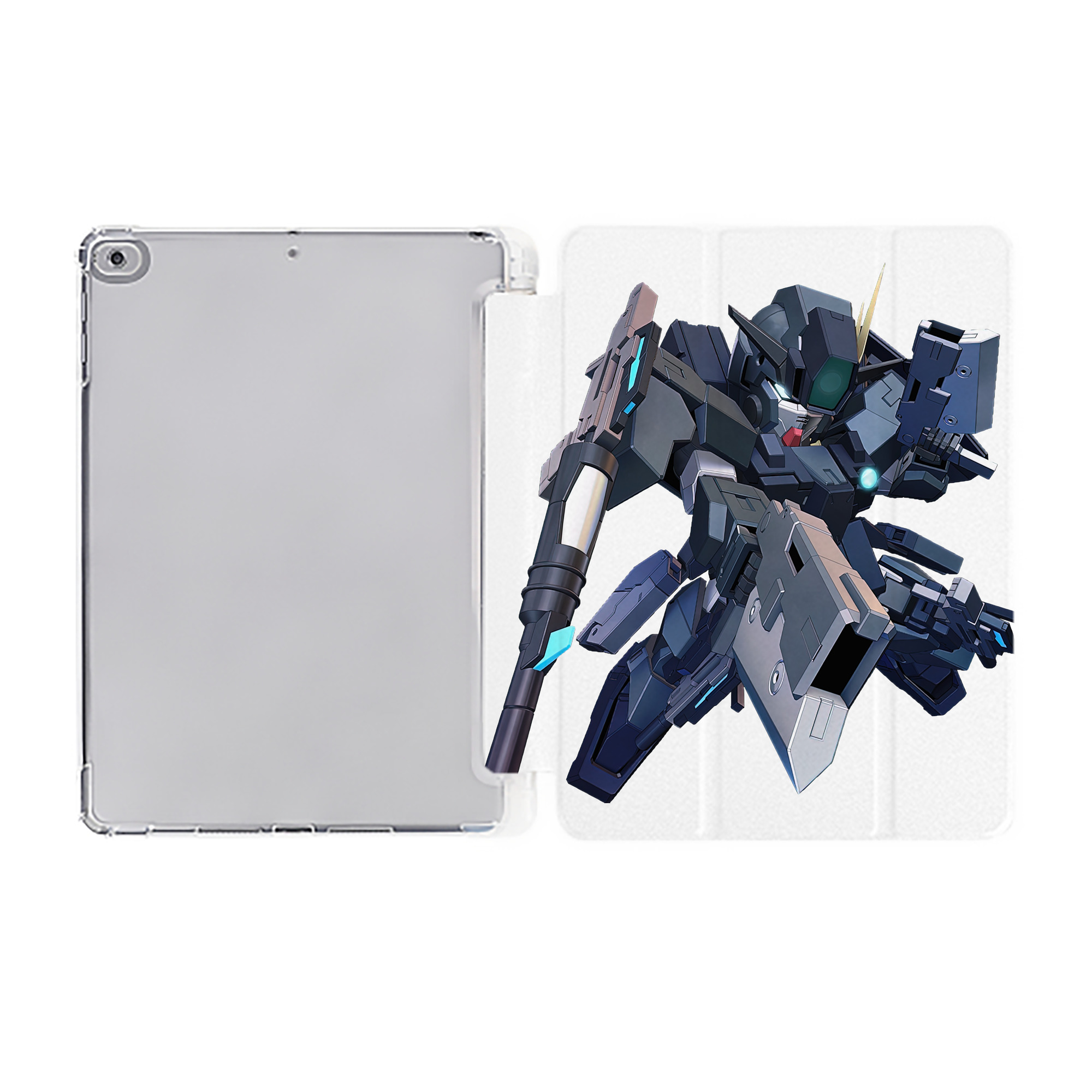 （画像用） 機動戦士ガンダム Mobile Suit Gundam IPad ケース ペン収納付き 三つ折りスタンド PUレザー×シリコン 対応機種9.5/10.5/10.9インチ